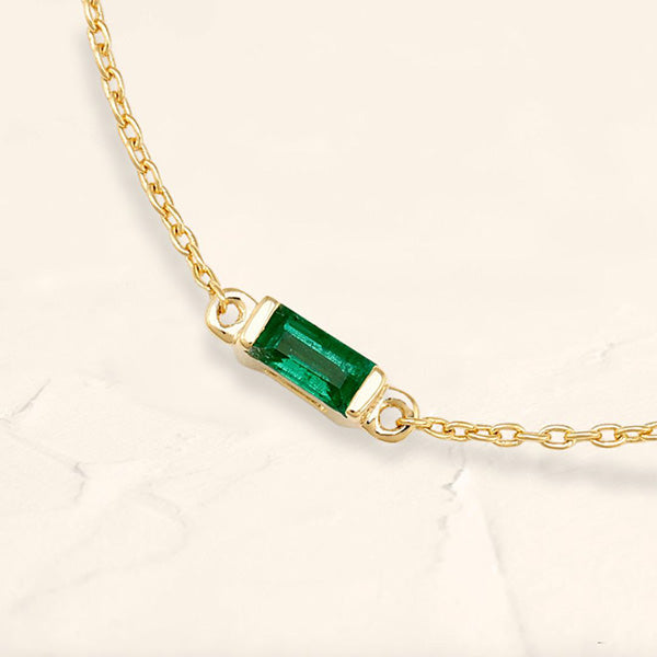 solitaire bracelet baguette emerald Shanti