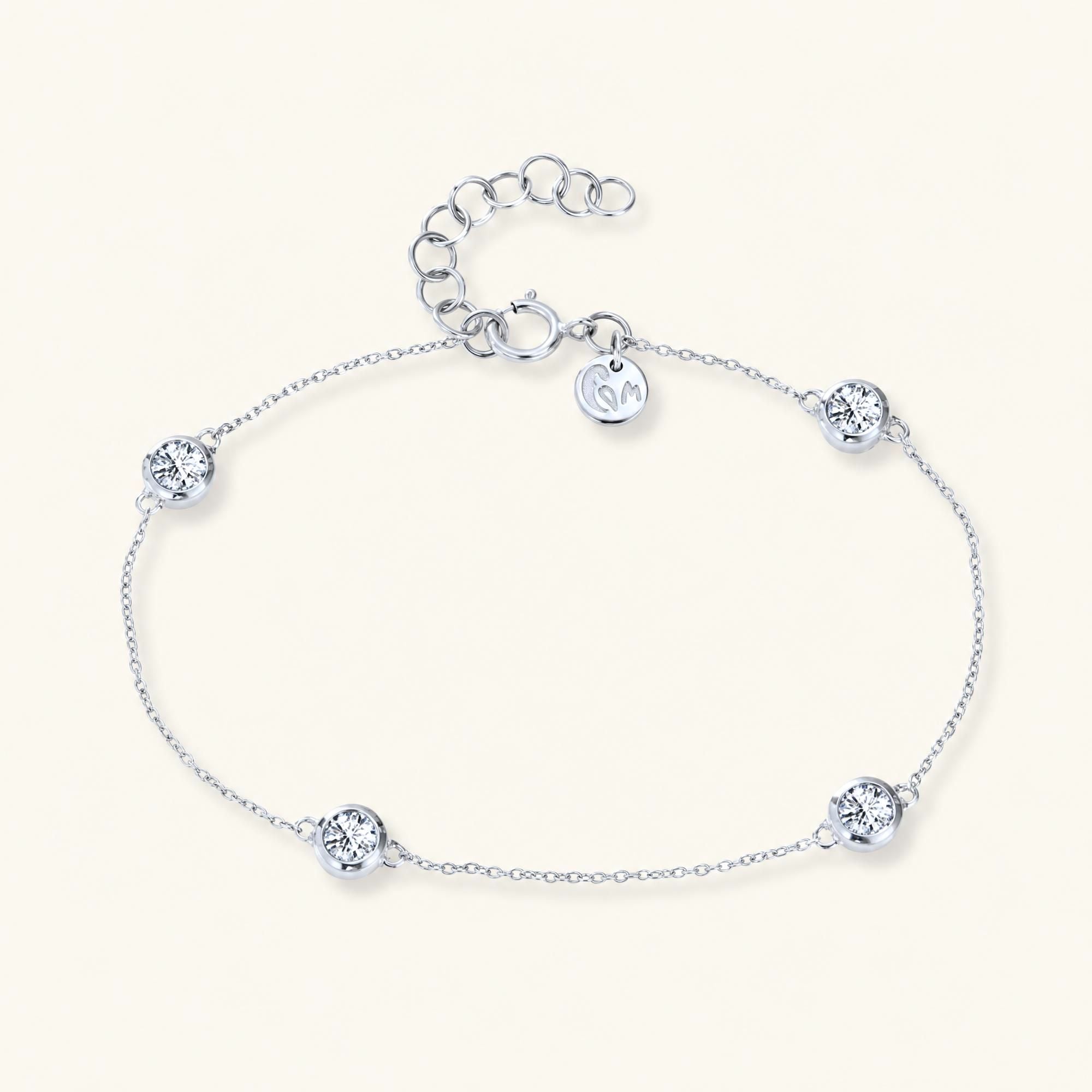 collier Dhanya en diamant or blanc 18 carats