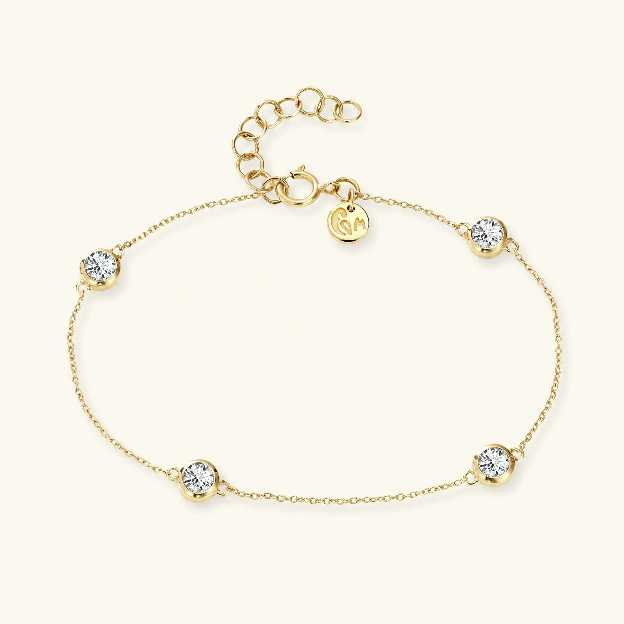 Bracelet Dhanya diamant sertis clos en or