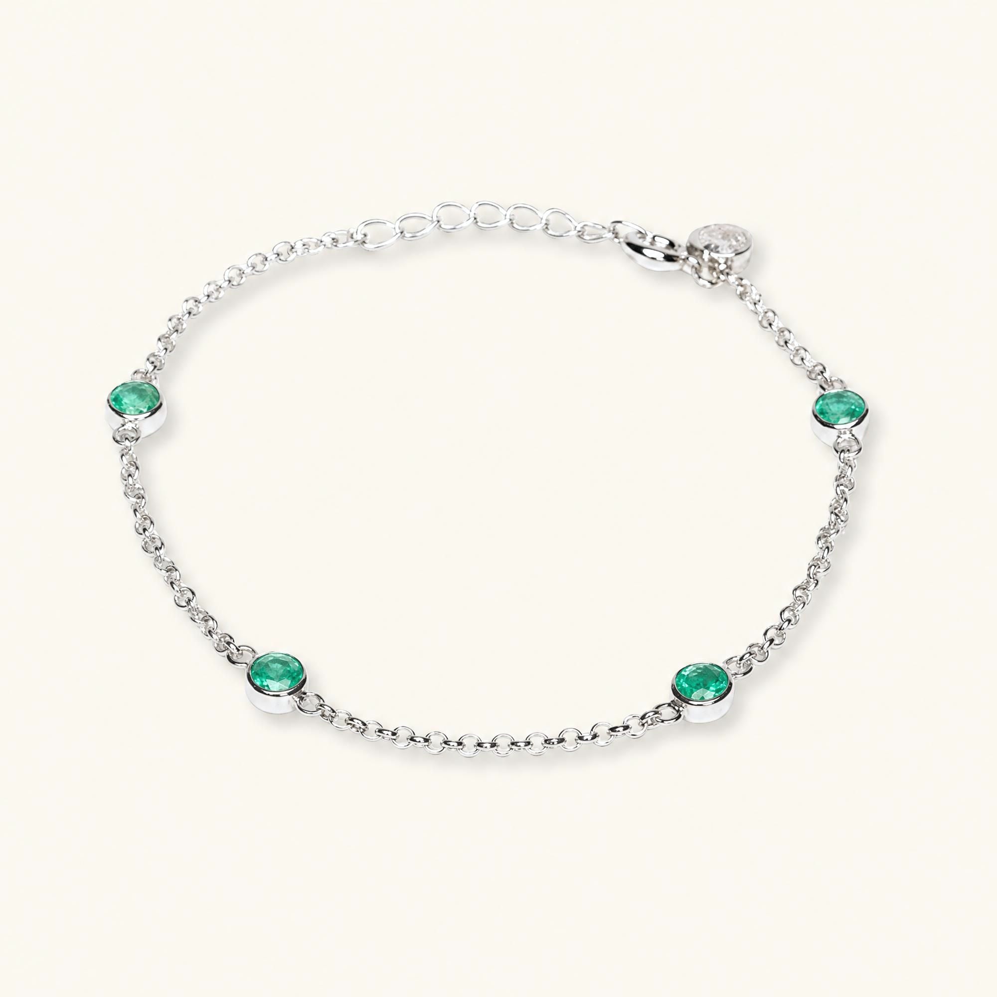 Bracelet Dhanya émeraude en argent