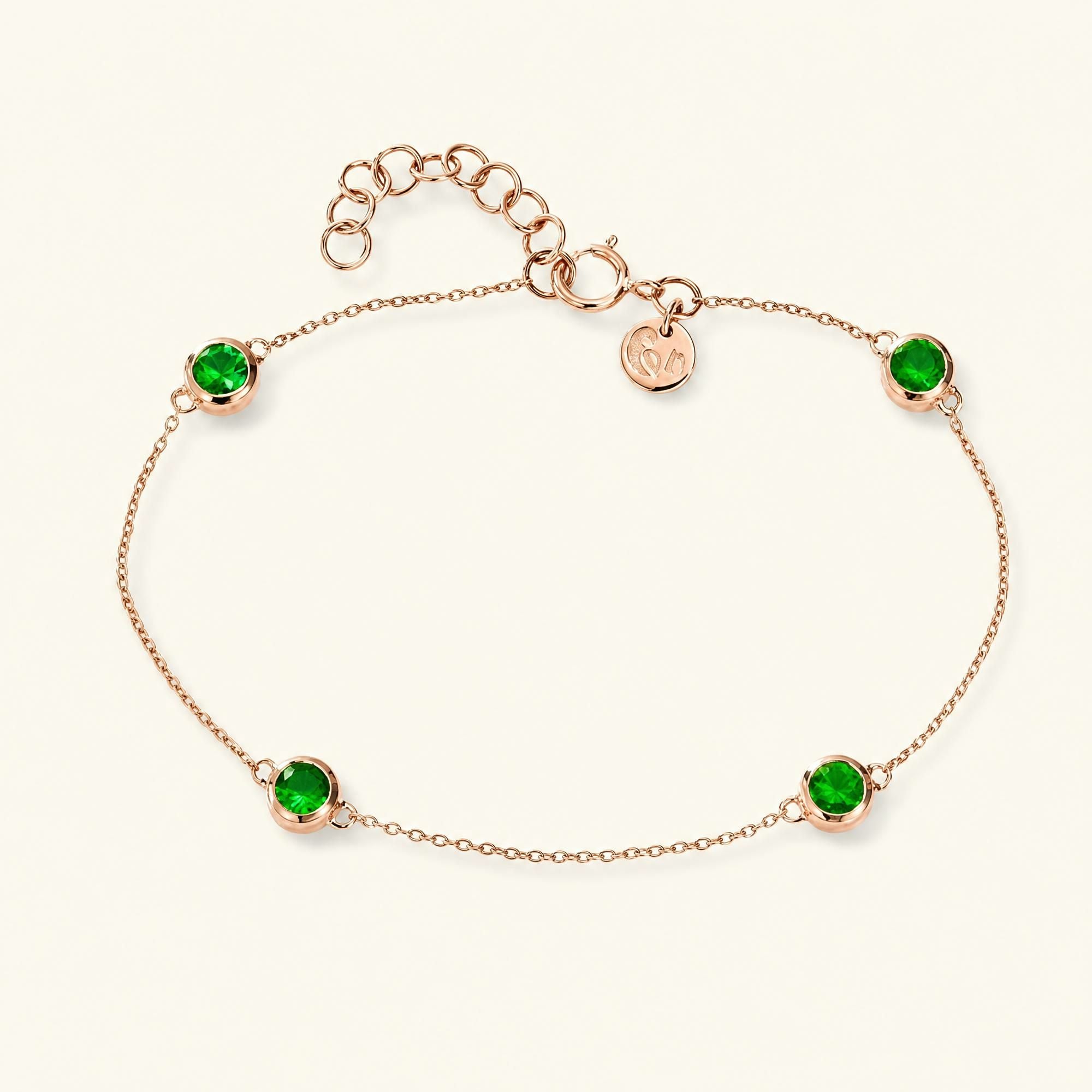 bracelet dhanya emeraude or rose