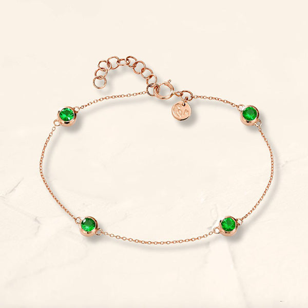 emerald dhanya bracelet rose gold