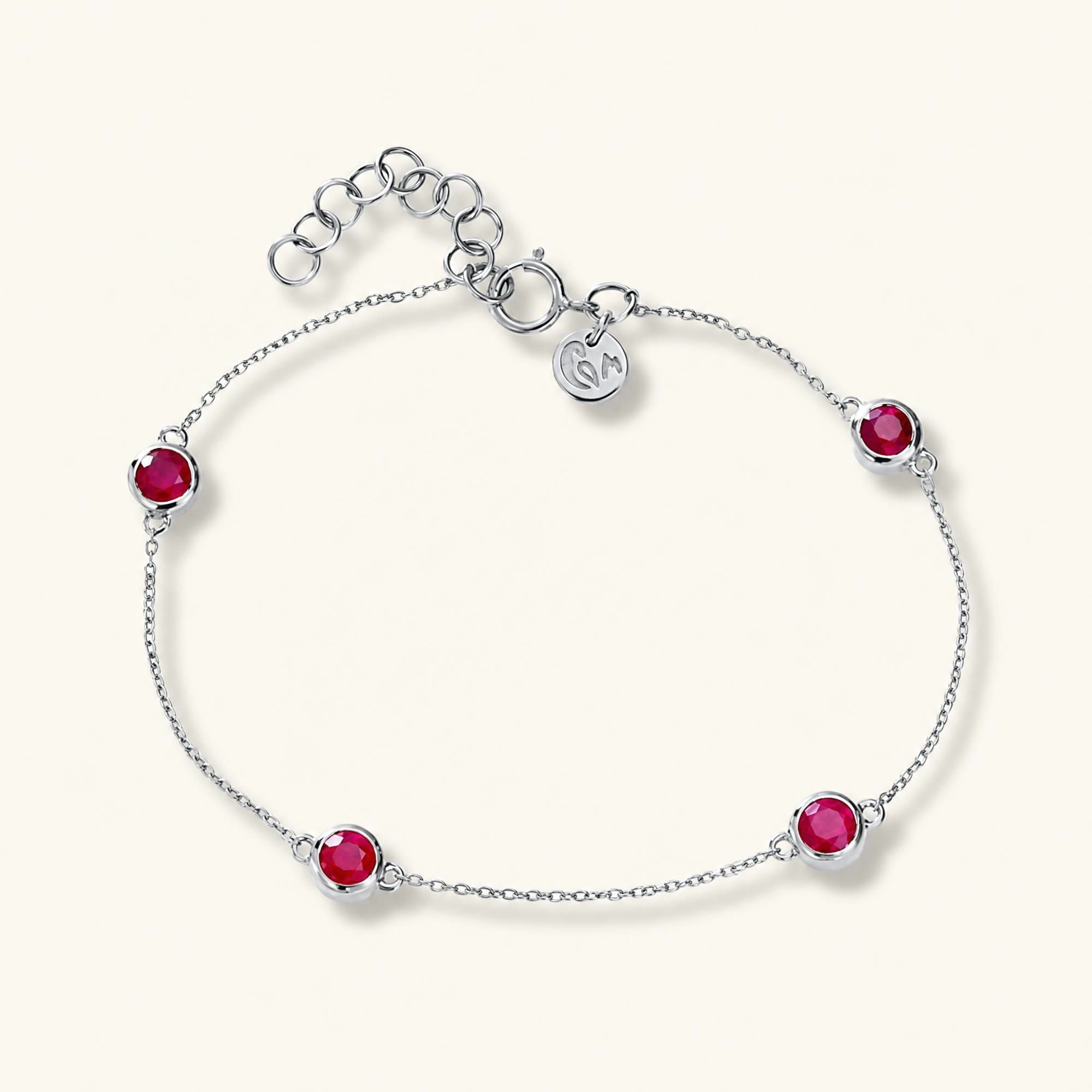 bracelet dhanya rubis or blanc