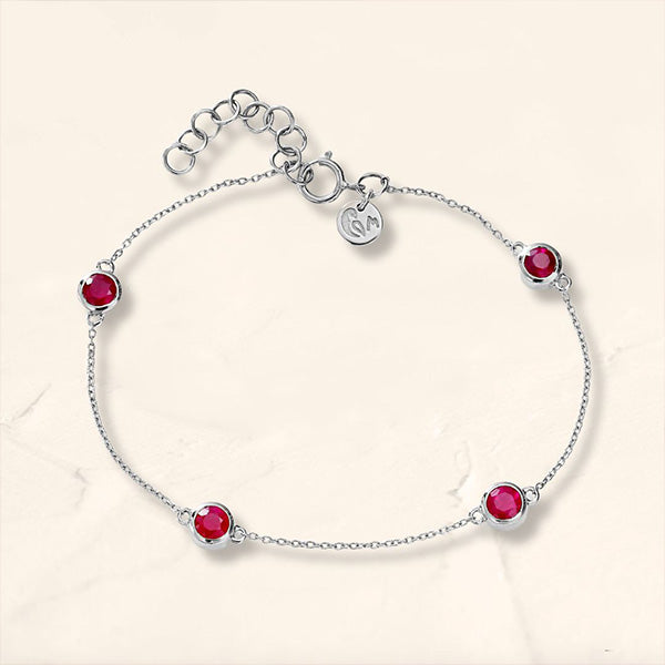 dhanya ruby white gold bracelet