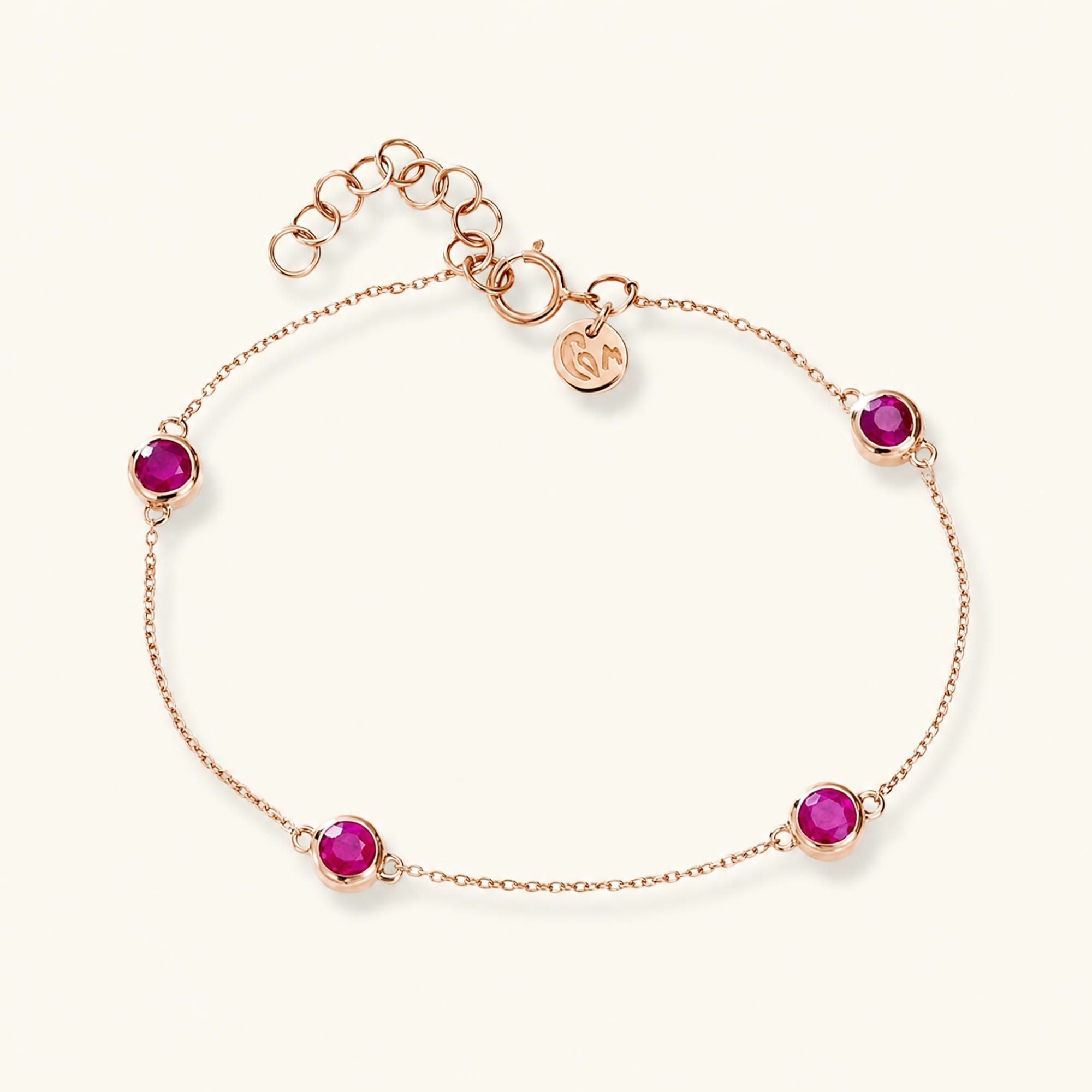 bracelet dhanya rubis or rose
