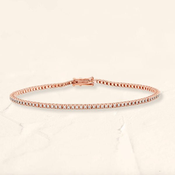 Bracelet tennis Ganga diamant en or rose