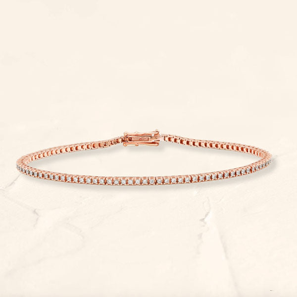 Tennis bracelet Ganga diamond in rose gold