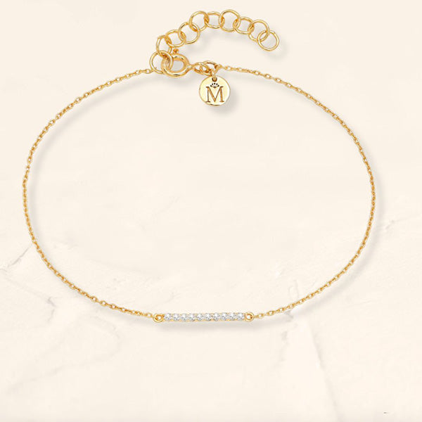 Pulsera larga de oro amarillo con diamantes Ujala