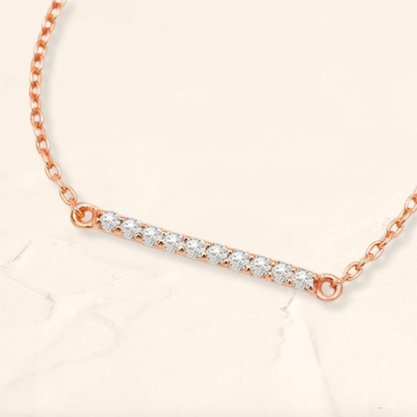 long diamond bar bracelet rose gold