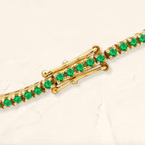 Tennis bracelet Ganga emerald in yellow gold 18cts