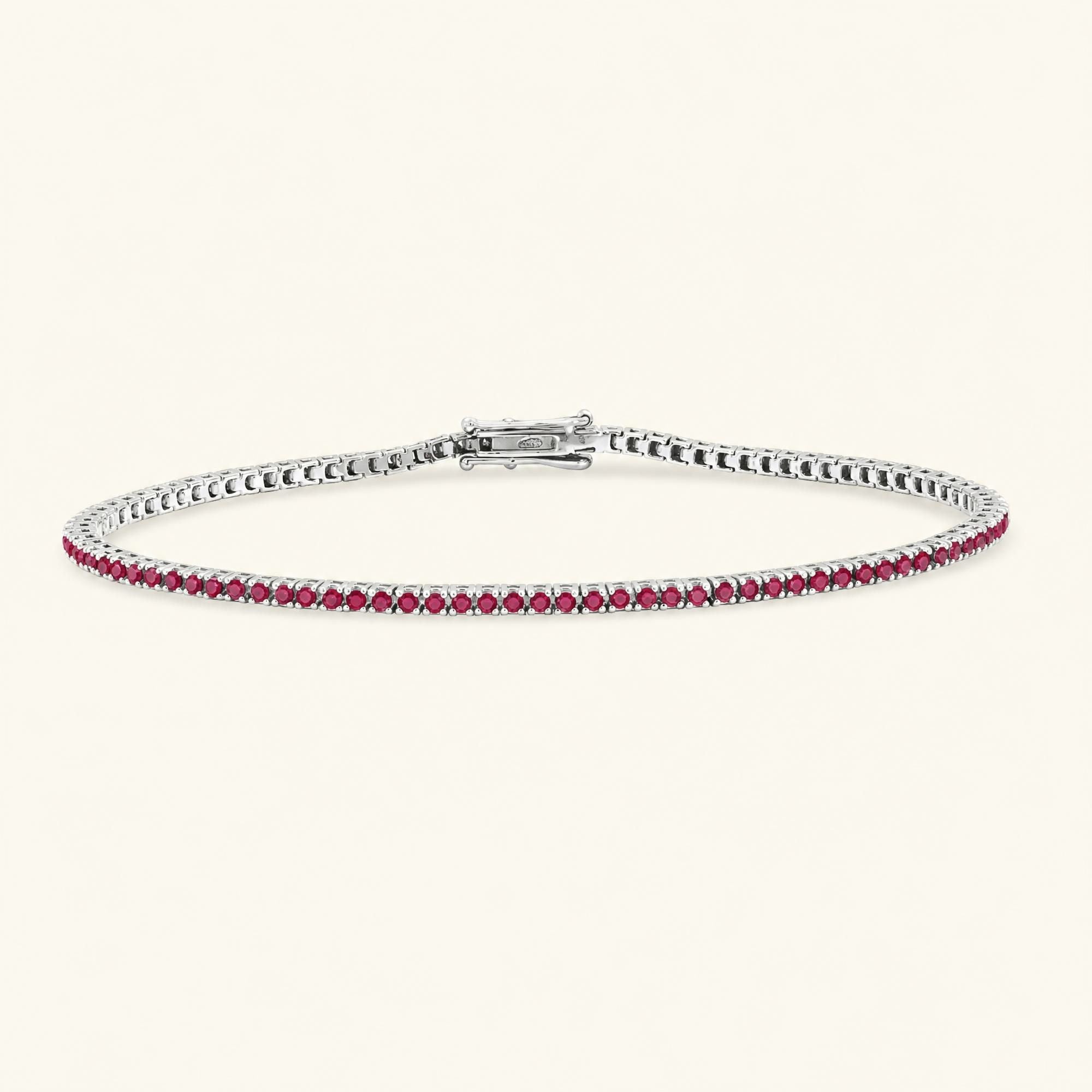 Bracelet Rubis Ganga Or Blanc