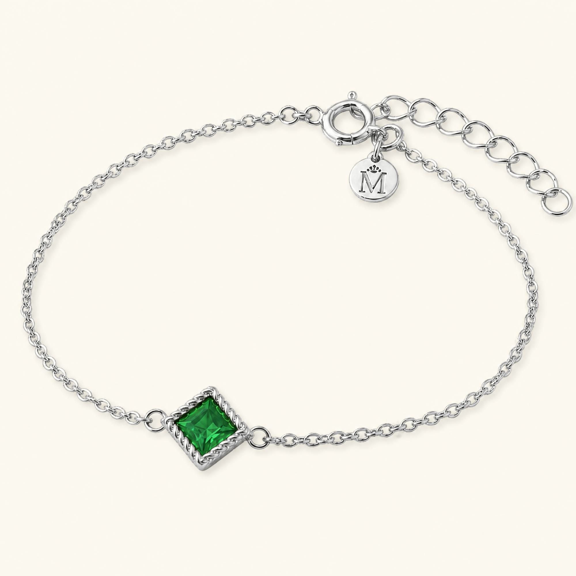 Bracelet Indrani émeraude en or blanc 18 carats