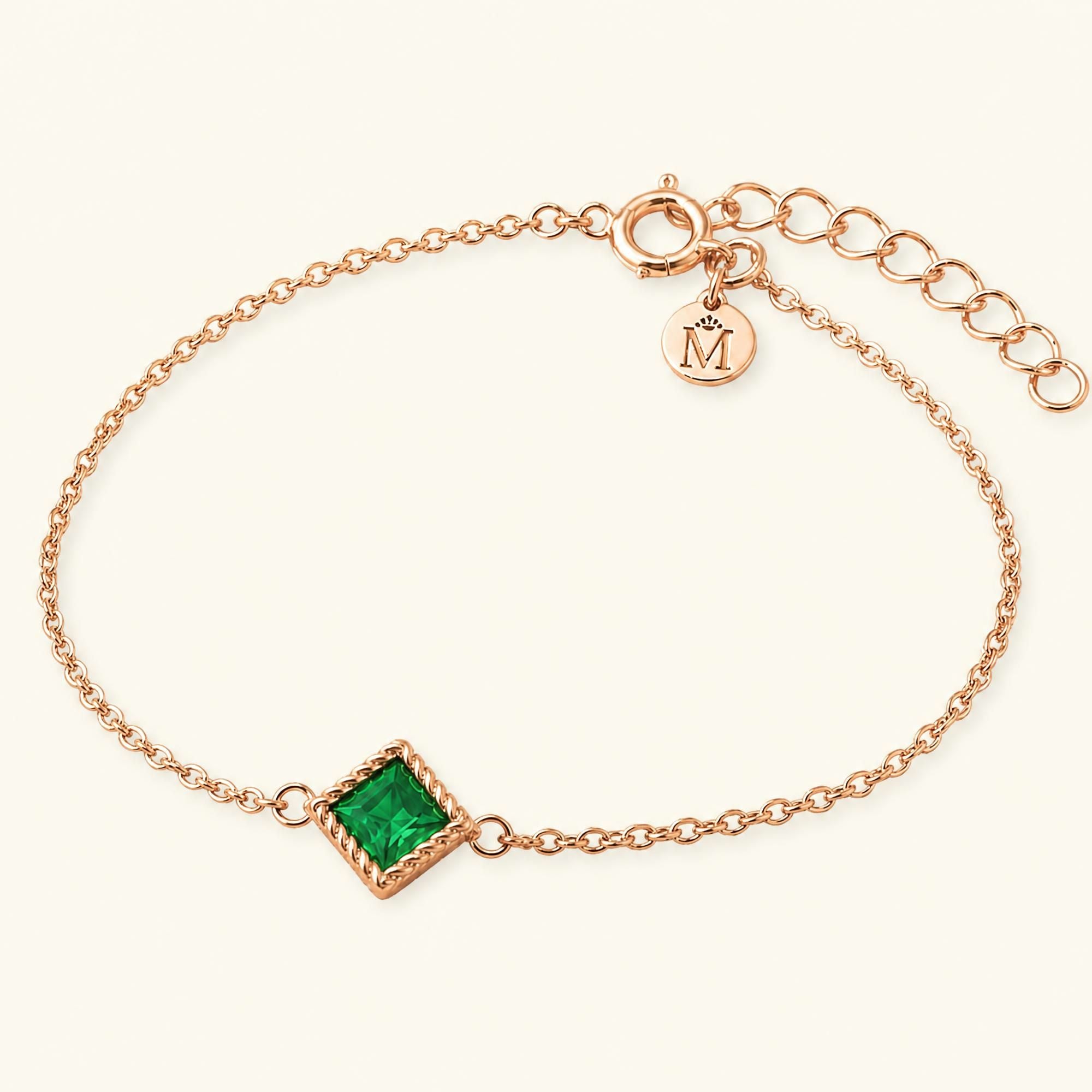 Bracelet Indrani émeraude en or rose 18 carats