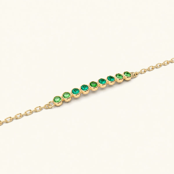 Bracelet emeraude pour femme noor or jaune
