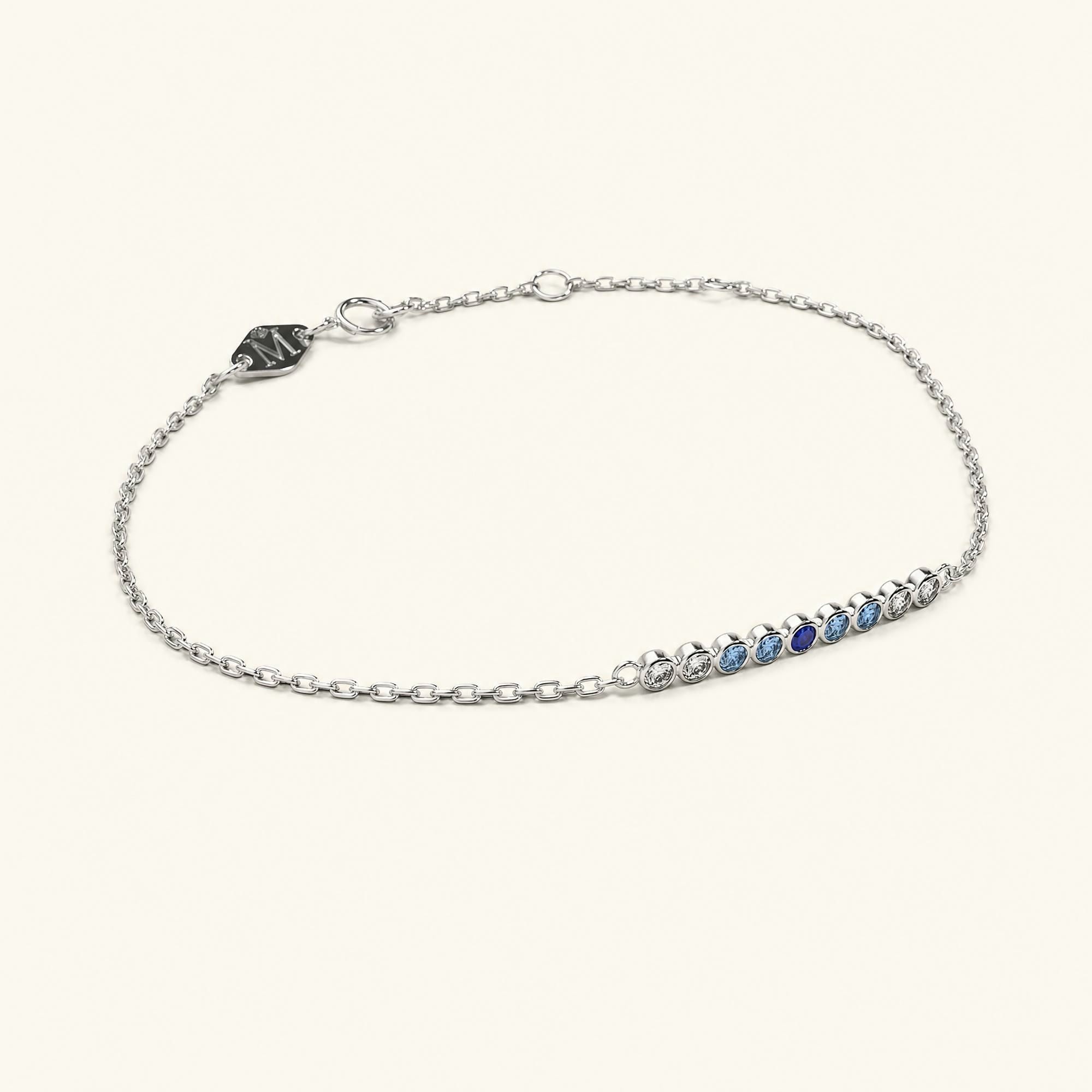 Bracelet noor pour femme saphir or blanc