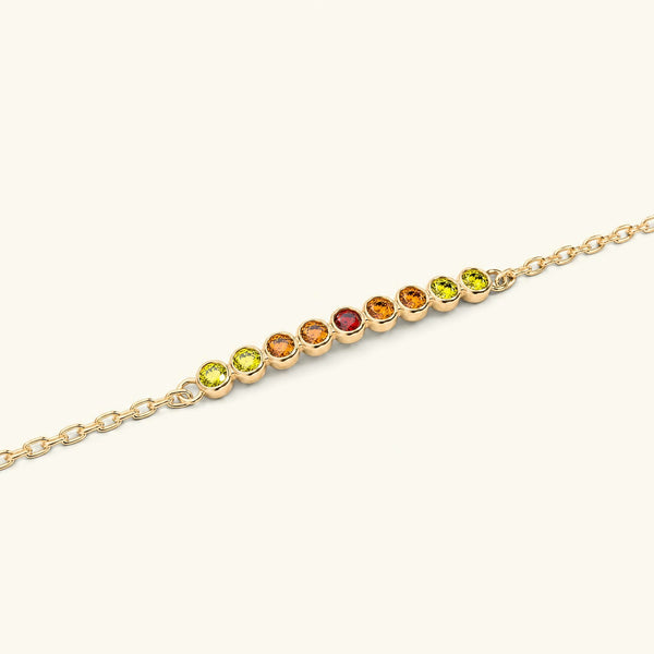 Bracelet or jaune noor pour femme saphir orange