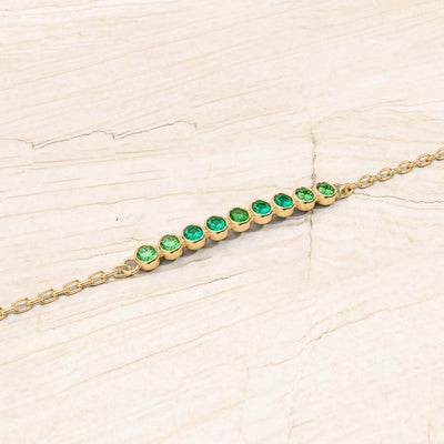 Bracelet emeraude pour femme noor or jaune