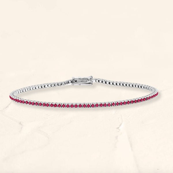 Rubí Pulsera Ganga Oro blanco