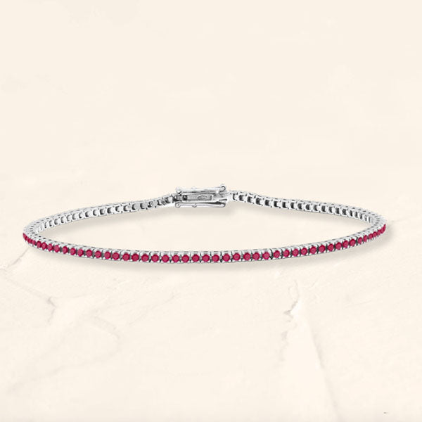 Bracelet Rubis Ganga Or Blanc