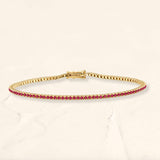 Tennis Bracelet Ganga Ruby Yellow Gold