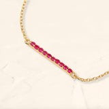 bracelet long bar ruby in yellow gold