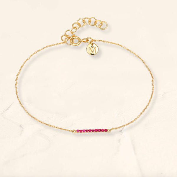 bracelet longue barre rubis