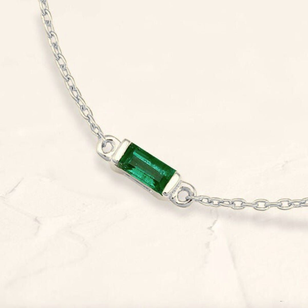 Bracelet shanti emeraude or blanc