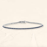 Sapphire and 18ct white gold tennis bracelet