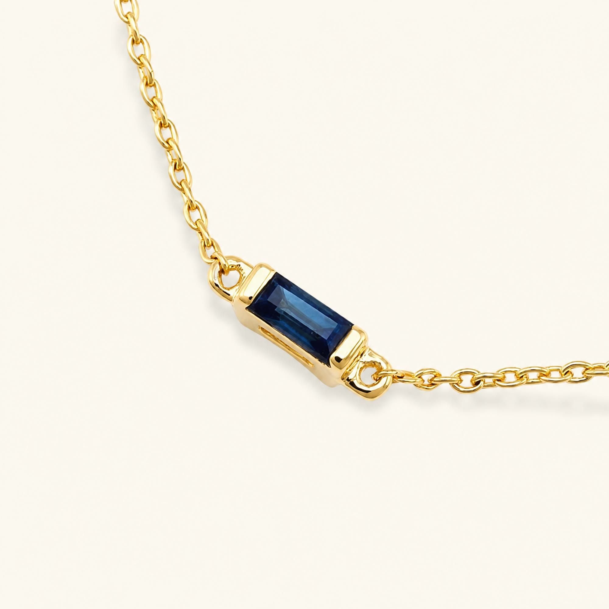 bracelet solitaire baguette saphir Shanti
