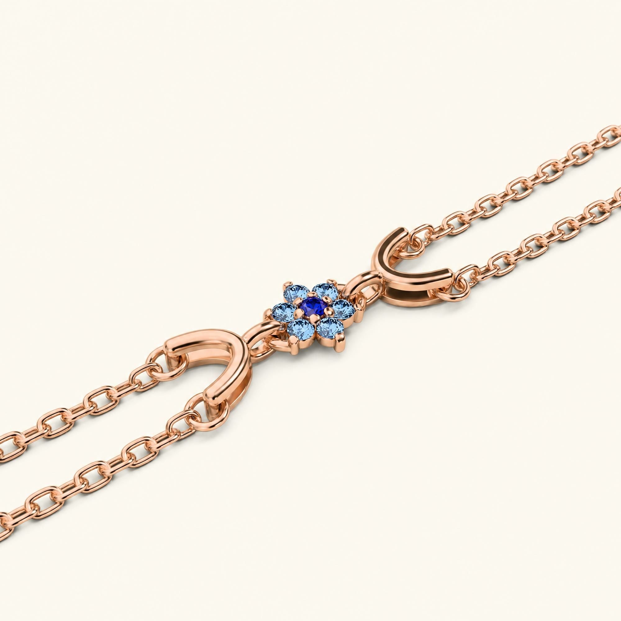 Bracelet surya or rose pour femme saphir