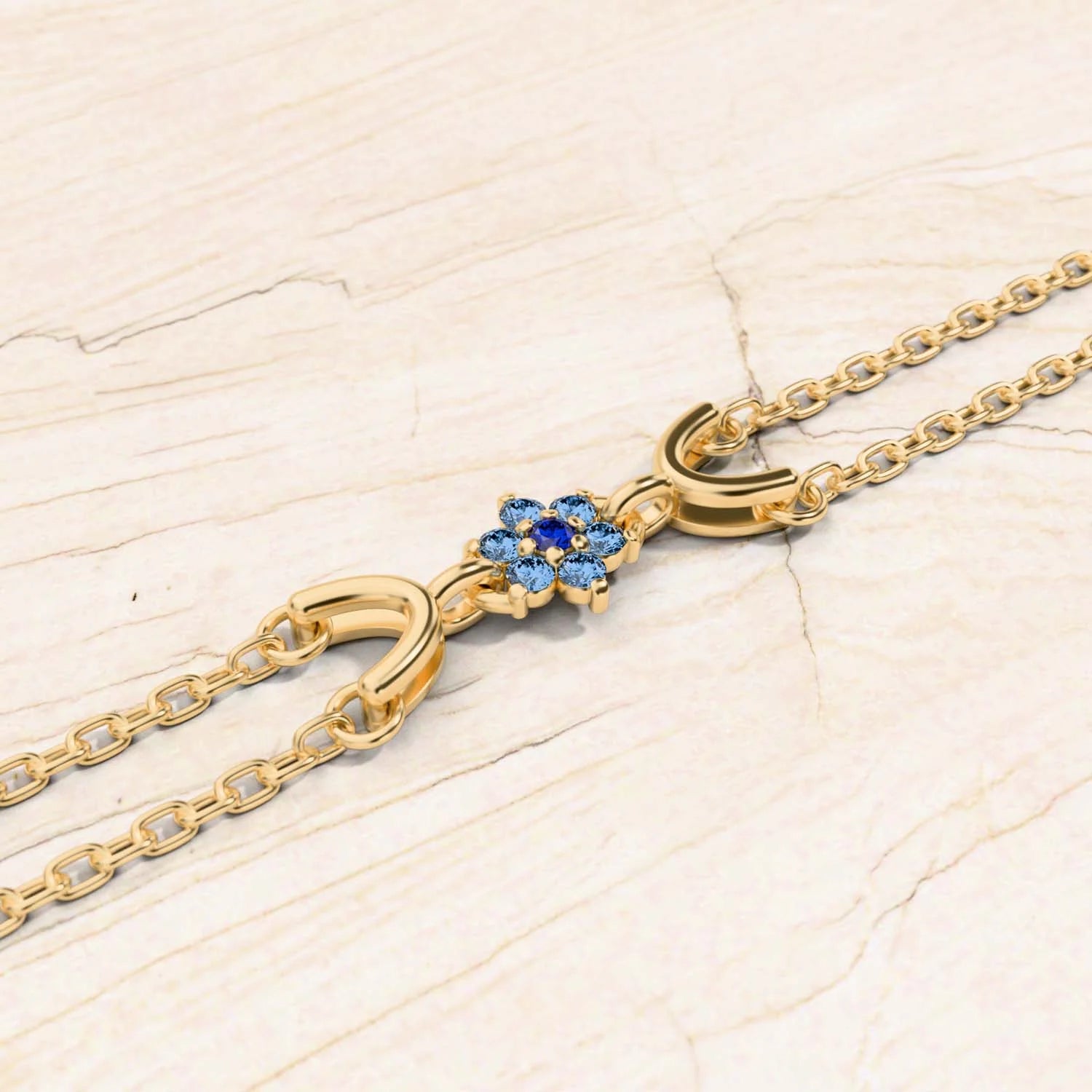 Bracelet surya or jaune pour femme saphir