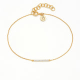 Ujala yellow gold diamond long bar bracelet