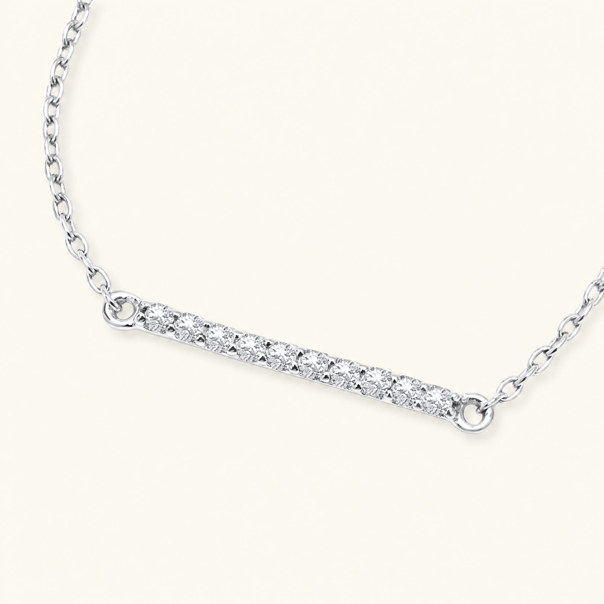 bracelet longue barre diamant en or blanc