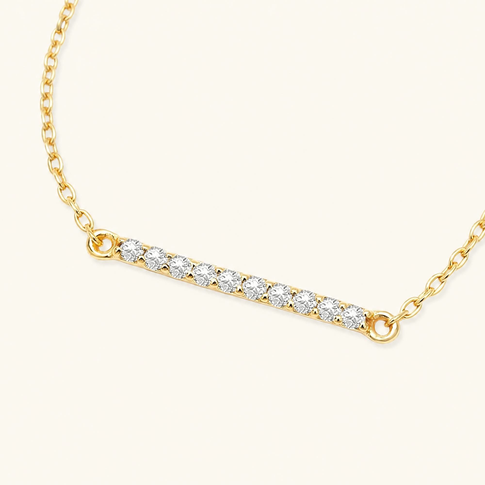 bracelet longue barre diamant en or jaune