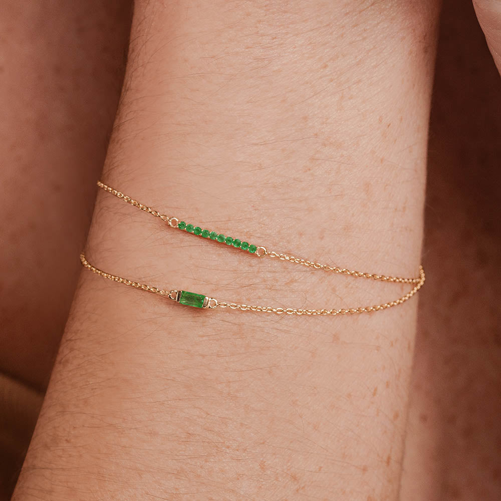 bracelet emeraude pour femme en vermeil
