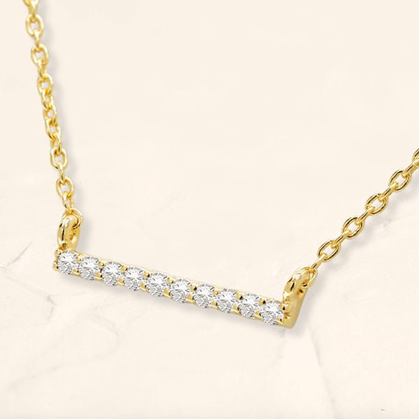 collier longue barre diamant Ujala en or jaune