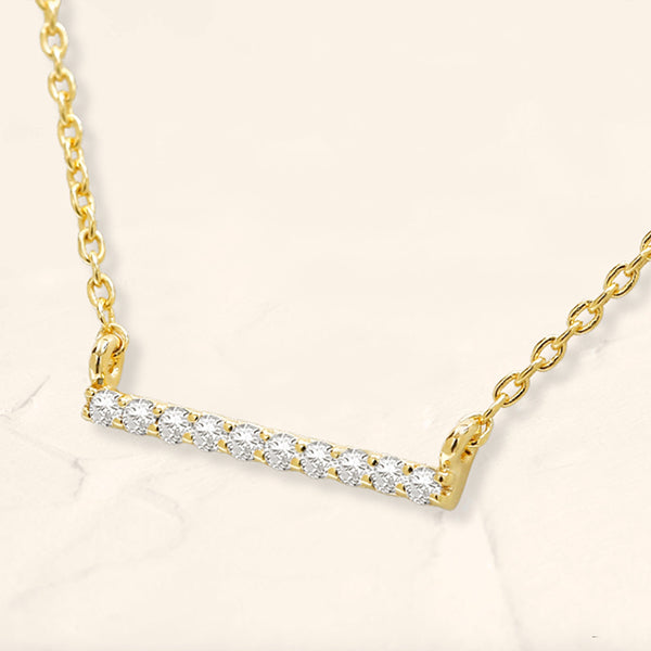 collier longue barre diamant Ujala en or jaune