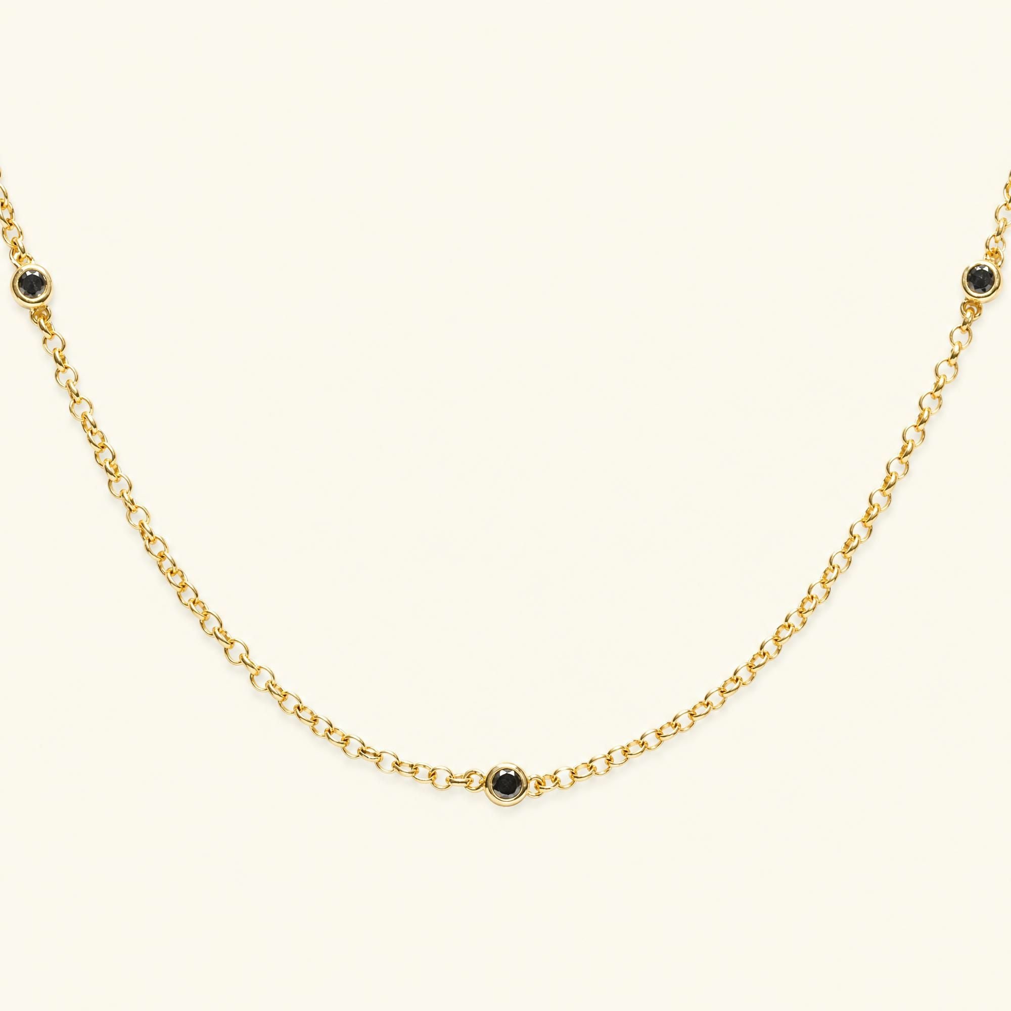 Collier Asonya Diamant Noir en or vermeil