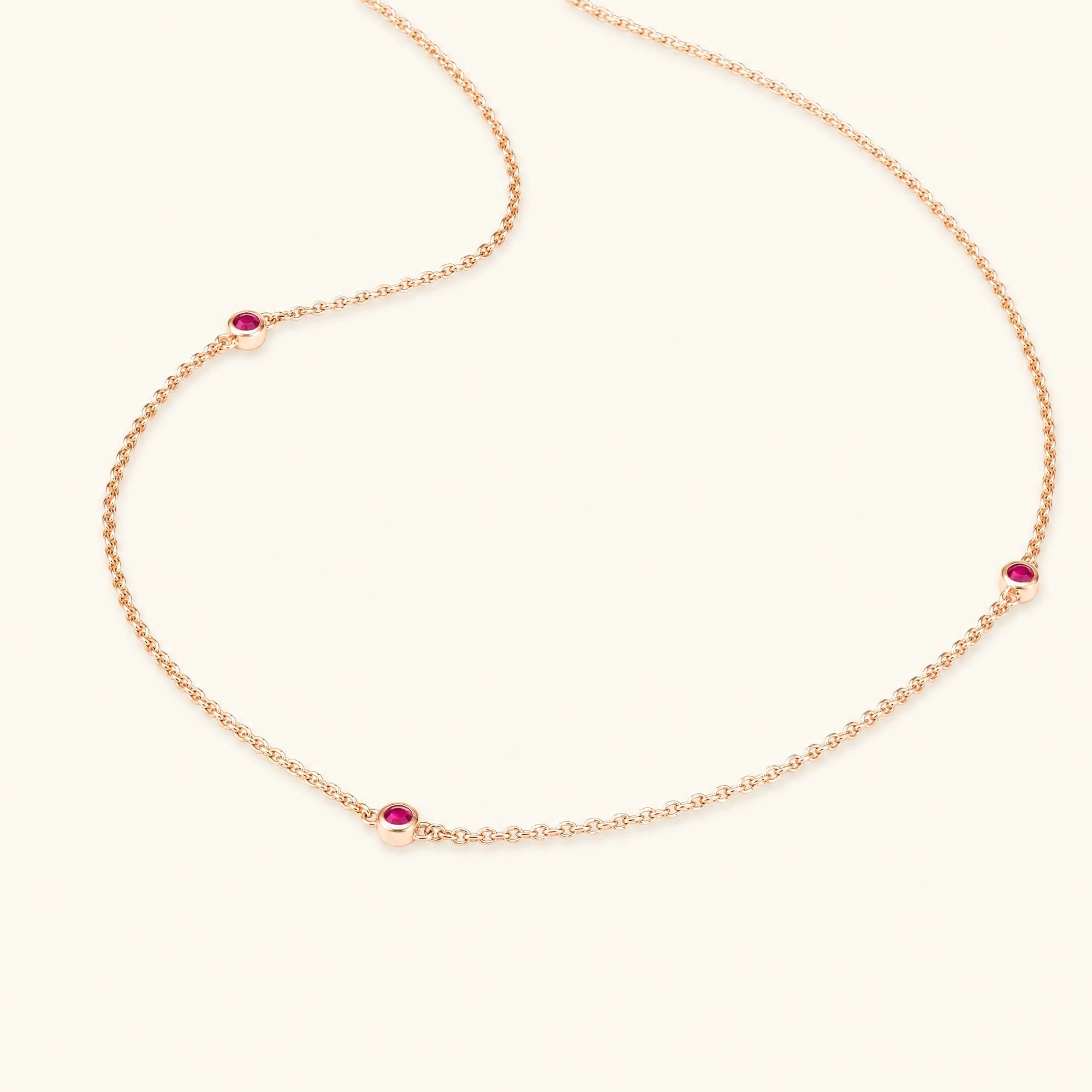 Collier asonya en rubis or rose pour femme