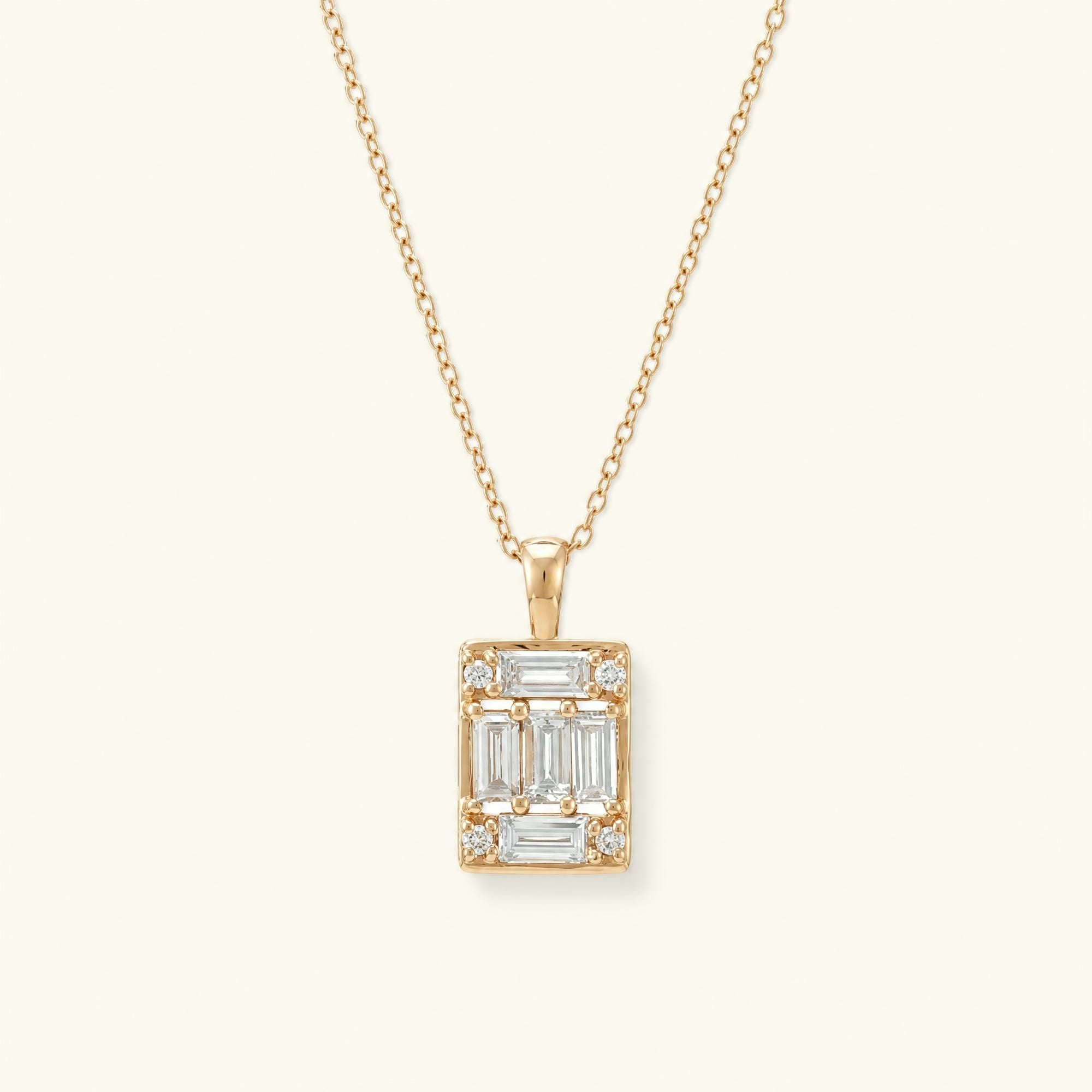 collier diamant geometrique Atma or rose