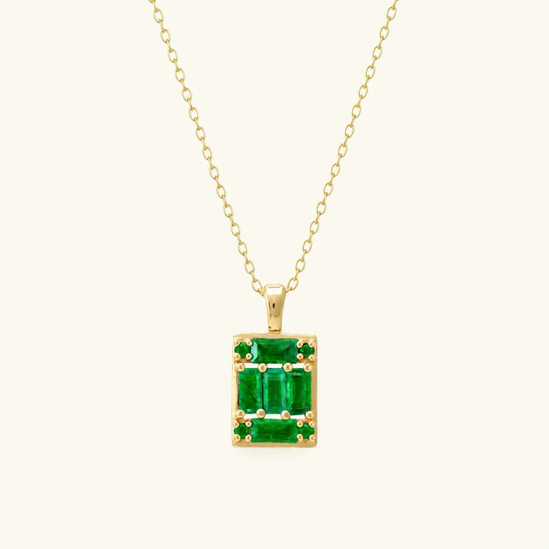 collier emeraude geometrique Atma