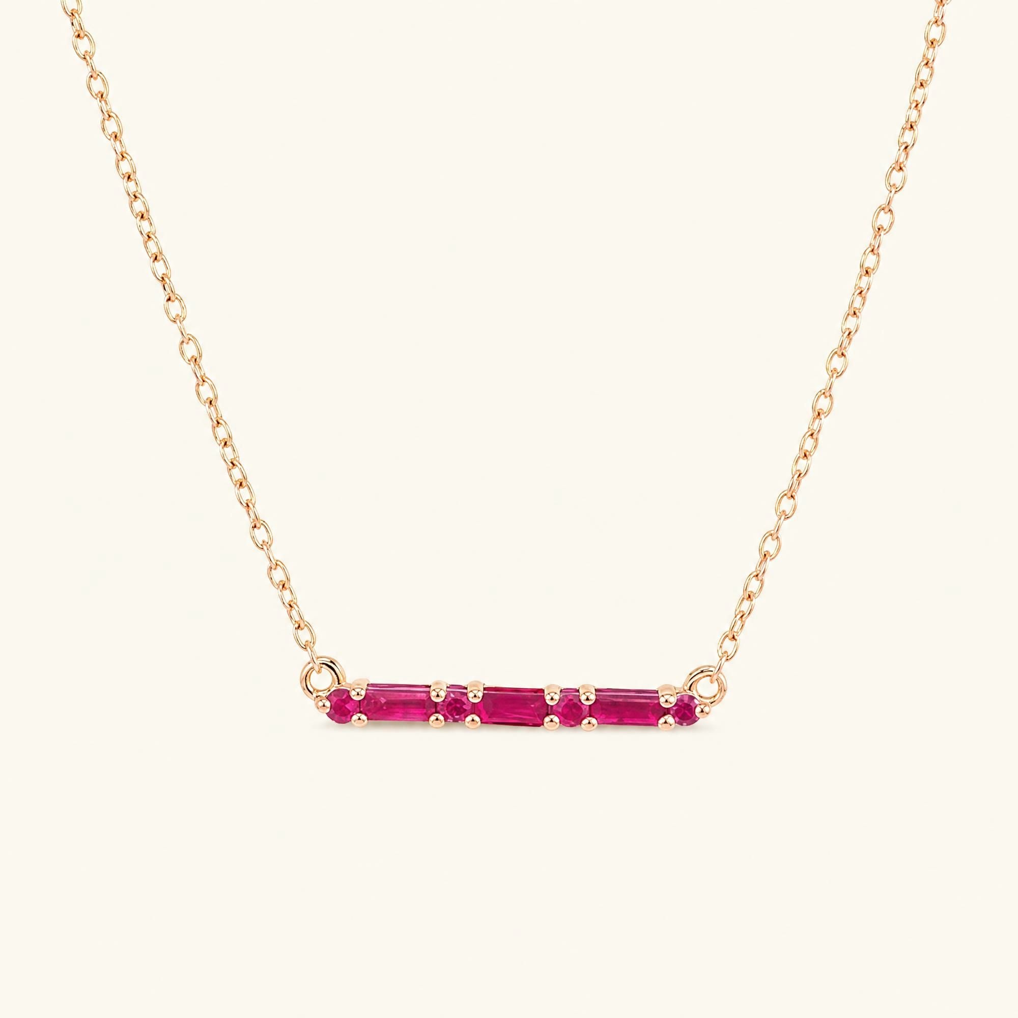 collier bhagya rubis or rose pour femme