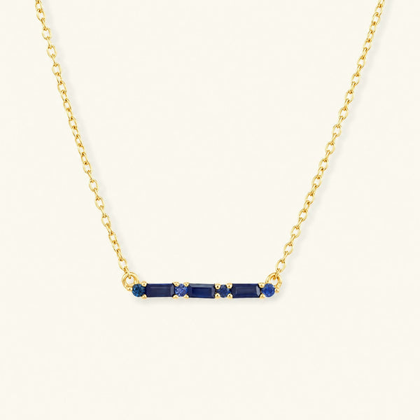 Collier Bhagya saphir horizontal géométrique baguette