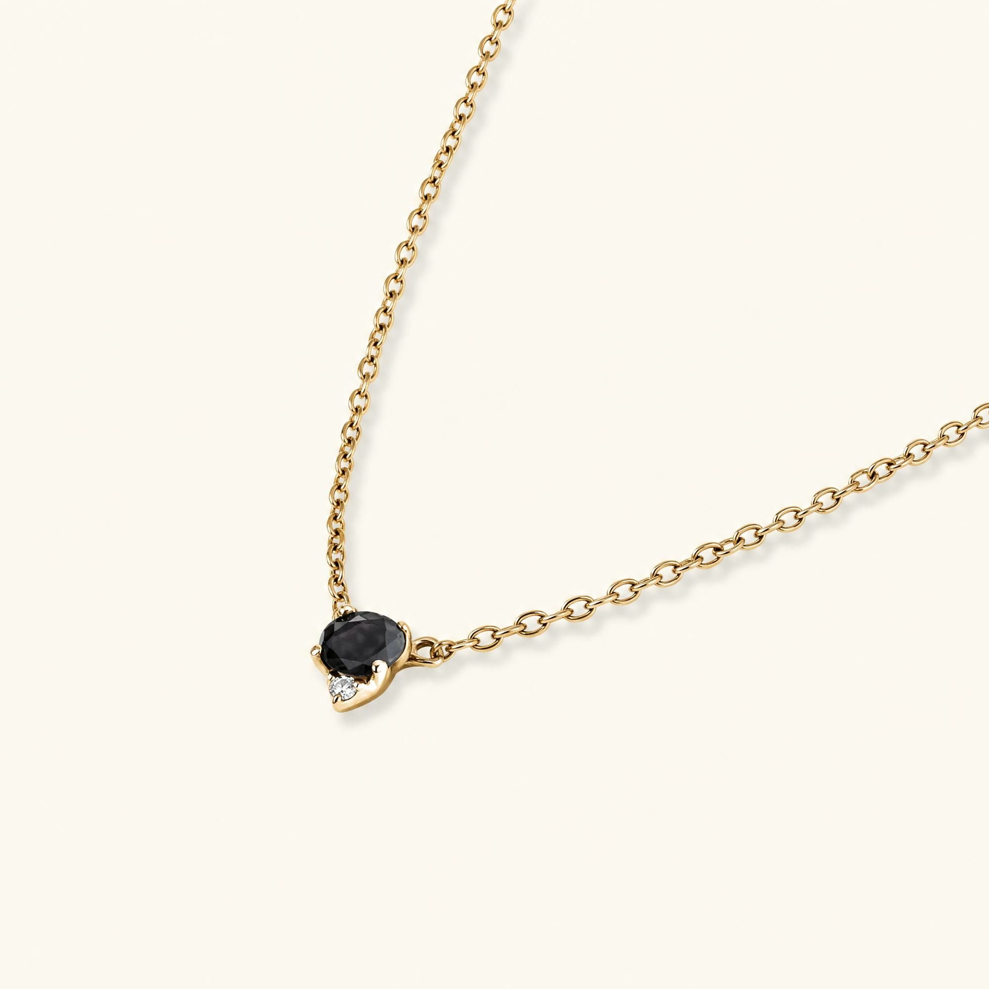 collier diamant noir et blanc en or jaune vermeil 18 carats