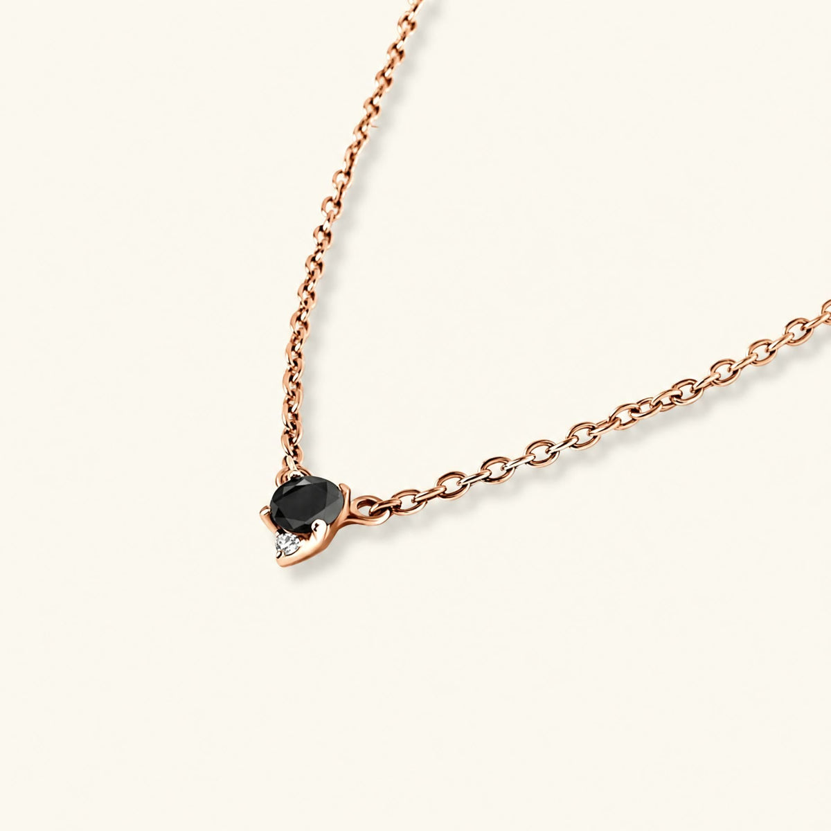 collier diamant noir et or rose
