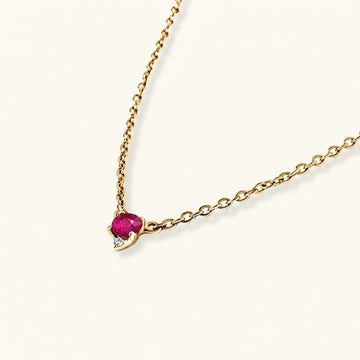 Collier rubis diamant en or vermeil