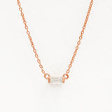 Shanti diamond baguette necklace rose gold