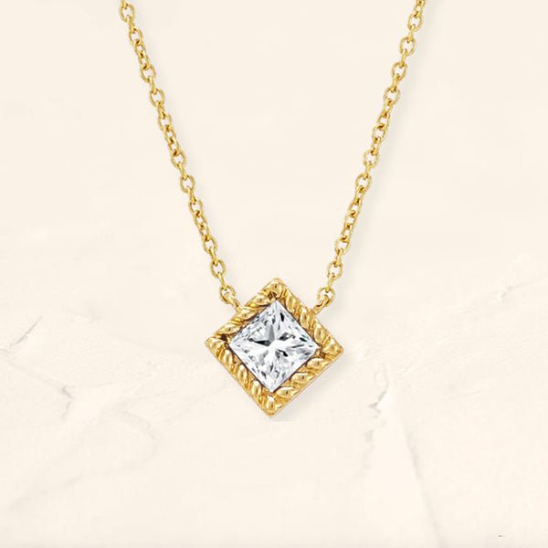 Collier Indrani Diamant taille princesse en or jaune