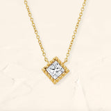 Indrani princess-cut diamond necklace in yellow gold