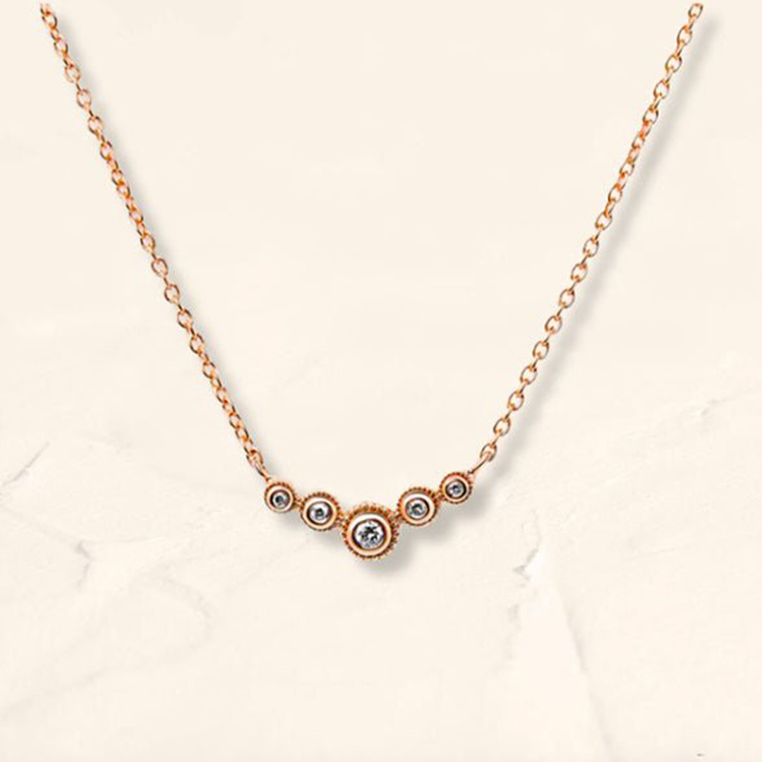 diamond necklace rose gold river